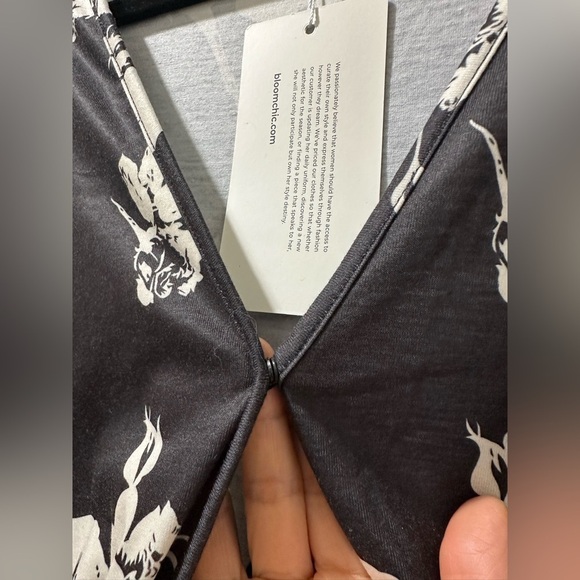 BloomChic Floral Print Wrap Ruffles Hem Blouse - Picture 3 of 4